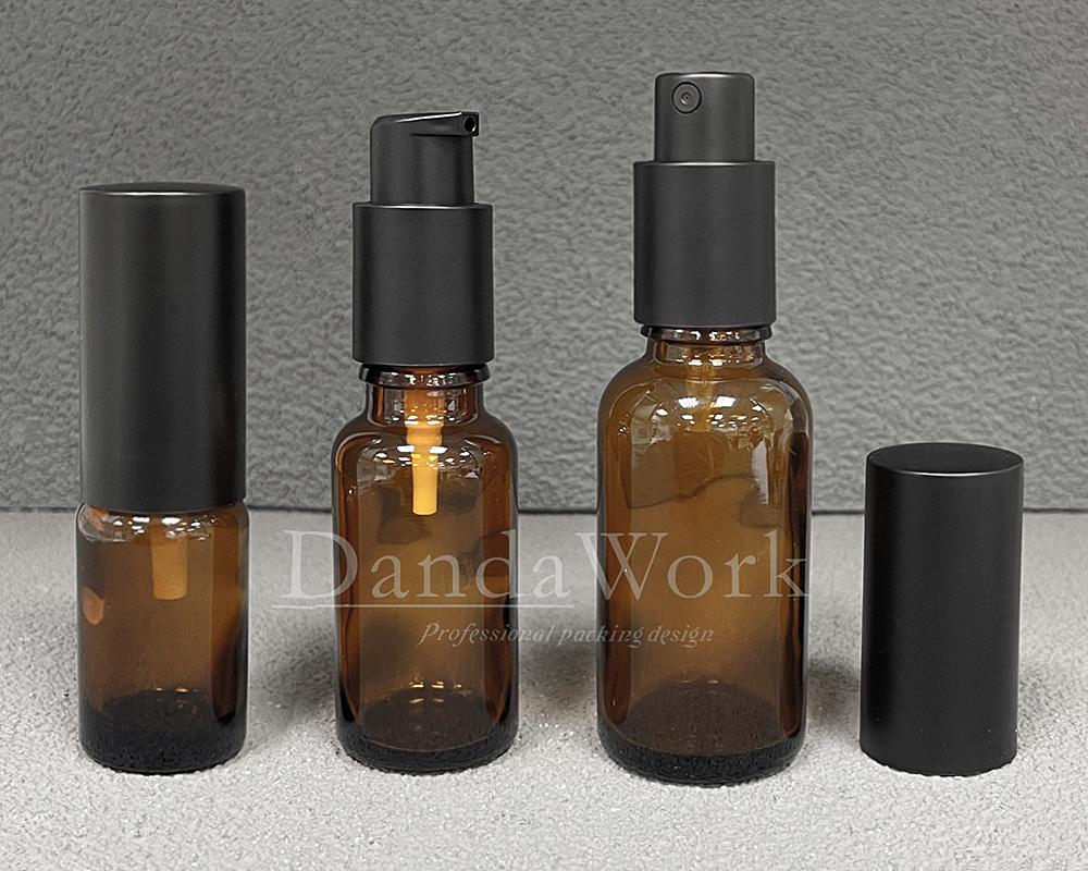 DB-T茶色玻璃瓶.精油瓶+配件FA (霧面噴霧頭)-- (2)