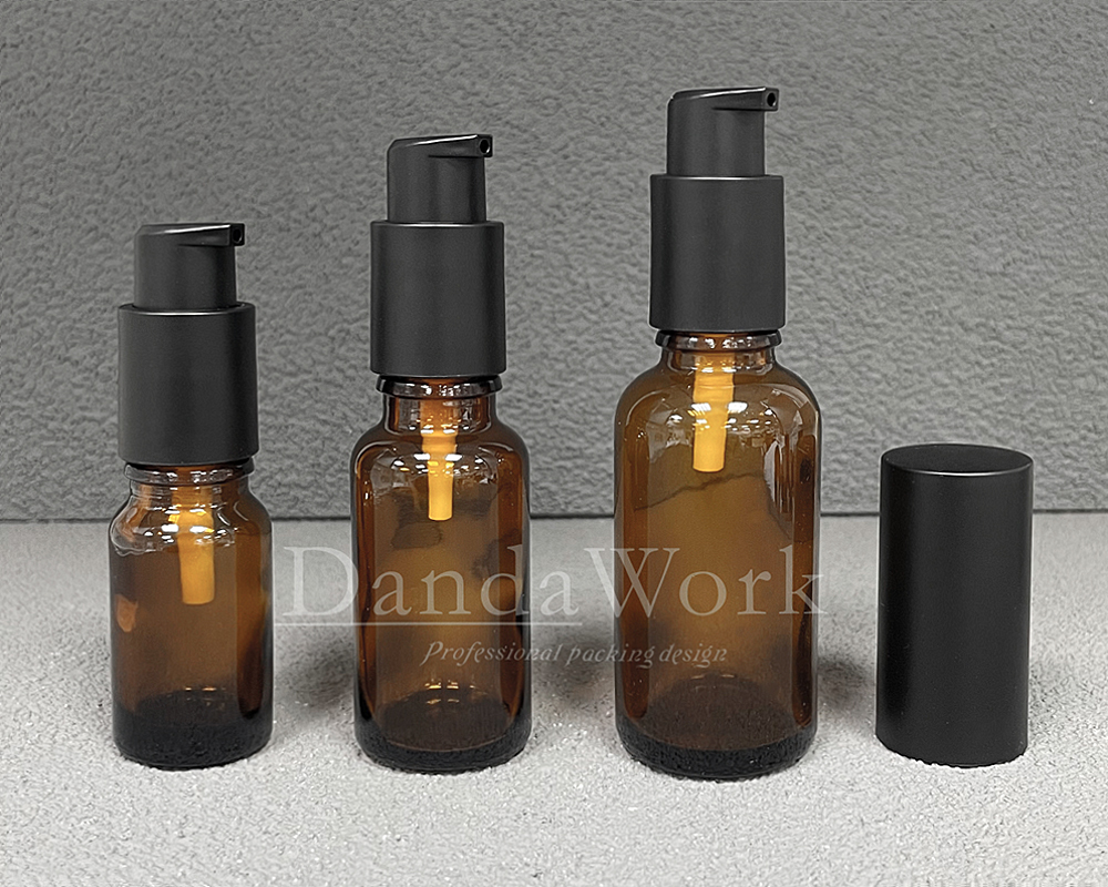 DB-T茶色玻璃瓶.精油瓶+配件FA (霧面噴霧頭)-- (3)
