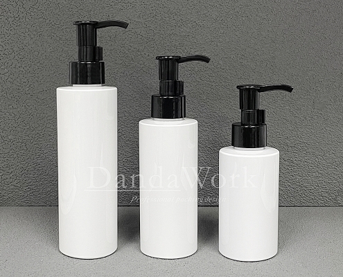 BL白色光面 塑膠瓶(配件可更換) 120ml160ml200ml DO-24潔顏油壓頭 黑 (1)