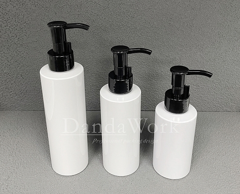 BL白色光面 塑膠瓶(配件可更換) 120ml160ml200ml DO-24潔顏油壓頭 黑 (2)