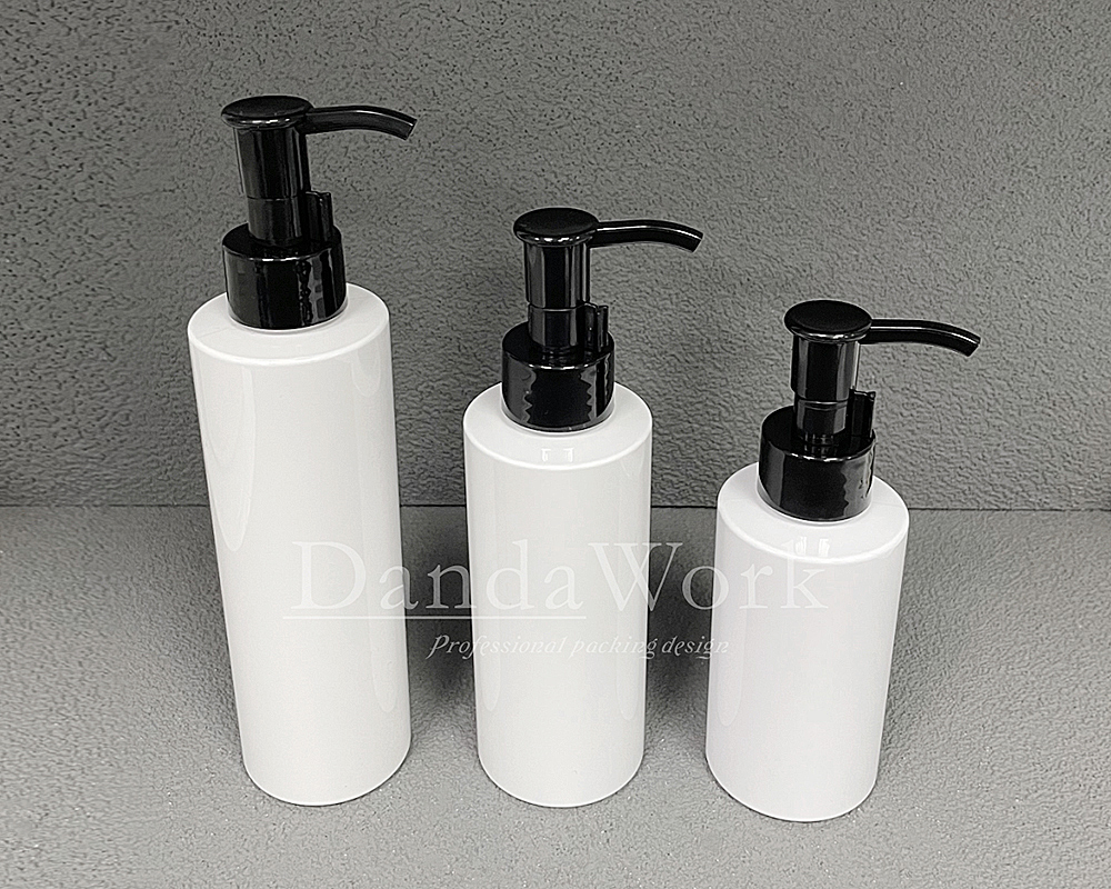 BL白色光面 塑膠瓶(配件可更換) 120ml160ml200ml DO-24潔顏油壓頭 黑 (2)