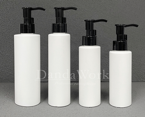 DE 白色霧面 塑膠瓶 DO-24潔顏油壓頭 黑 (1)