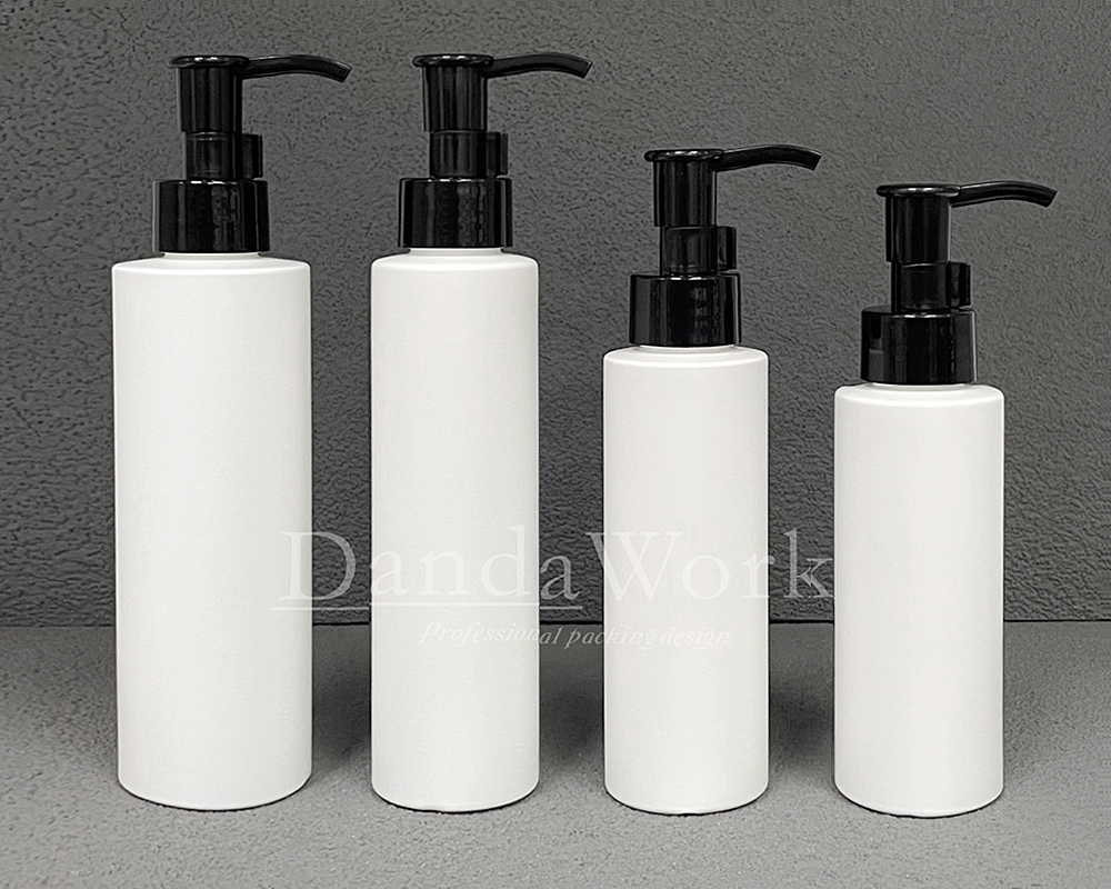 DE 白色霧面 塑膠瓶 DO-24潔顏油壓頭 黑 (1)