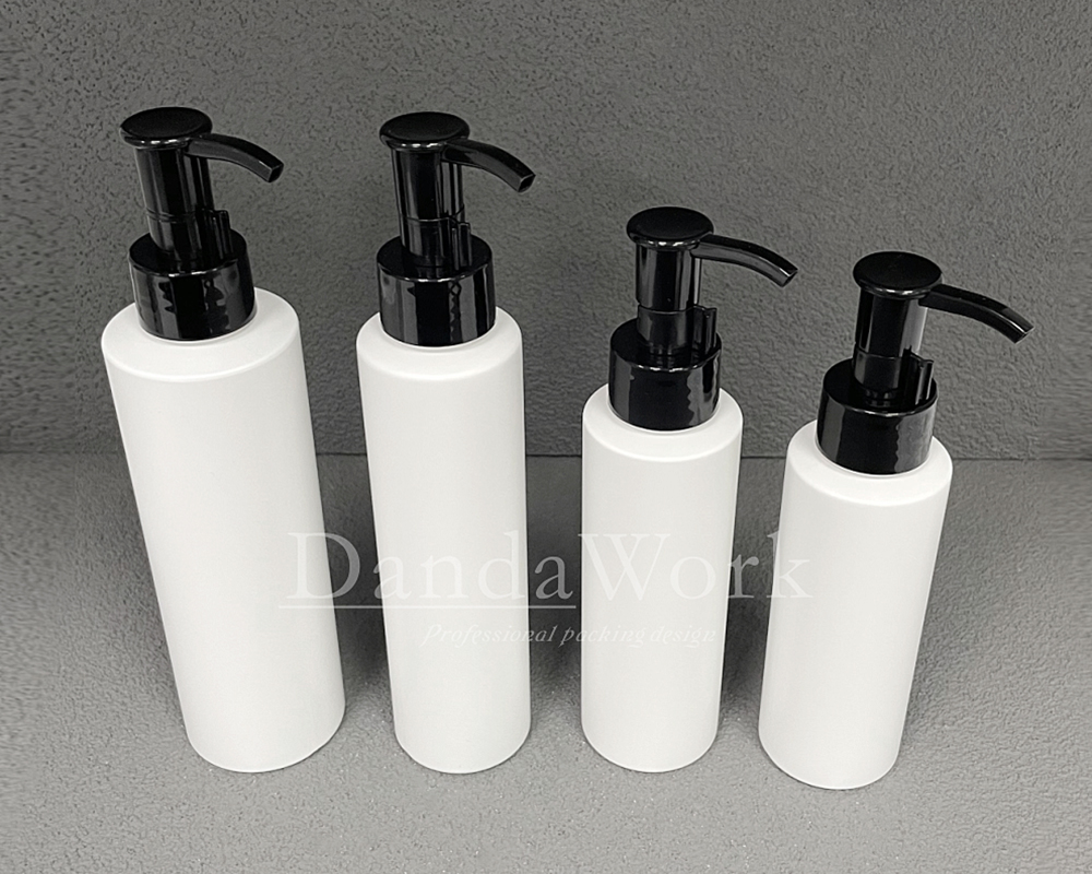 DE 白色霧面 塑膠瓶 DO-24潔顏油壓頭 黑 (2)