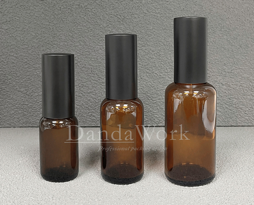 DB-T茶色玻璃瓶.精油瓶+配件FA (霧面噴霧頭)_ (15/30/50ml)