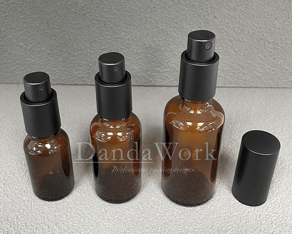 DB-T茶色玻璃瓶.精油瓶+配件FA (霧面噴霧頭)_ (15/30/50ml)