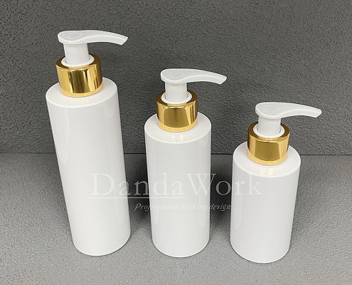 BL白色光面 塑膠瓶(配件可更換) 120ml160ml200ml DCF-24 乳液壓頭亮金 (2)