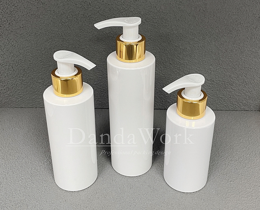 BL白色光面 塑膠瓶(配件可更換) 120ml160ml200ml DCF-24 乳液壓頭亮金 (3)