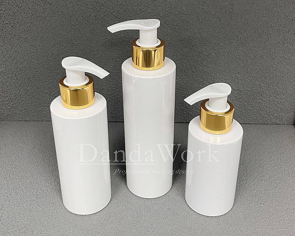 BL白色光面 塑膠瓶(配件可更換) 120ml160ml200ml DCF-24 乳液壓頭亮金 (3)