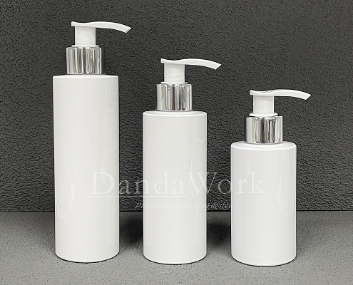 BL白色光面 塑膠瓶(配件可更換) 120ml160ml200ml DCF-24 乳液壓頭亮銀 (1)