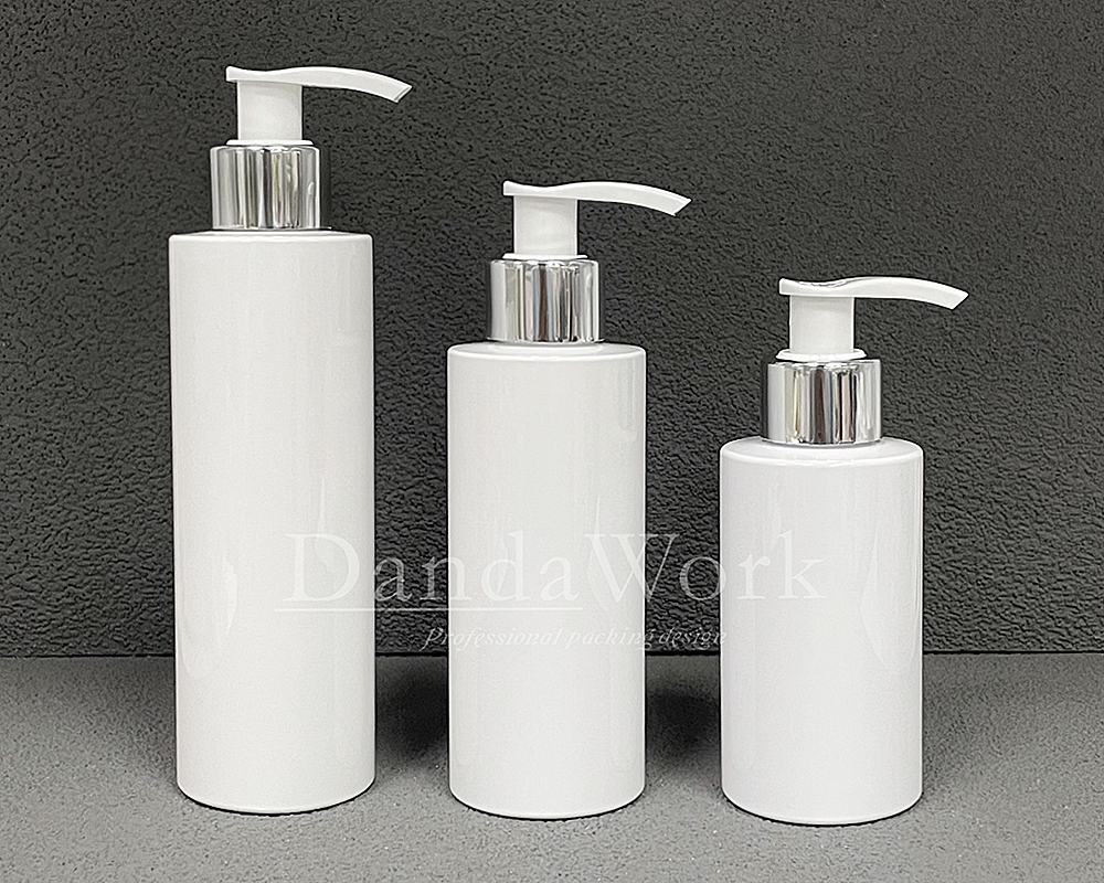 BL白色光面 塑膠瓶(配件可更換) 120ml160ml200ml DCF-24 乳液壓頭亮銀 (1)