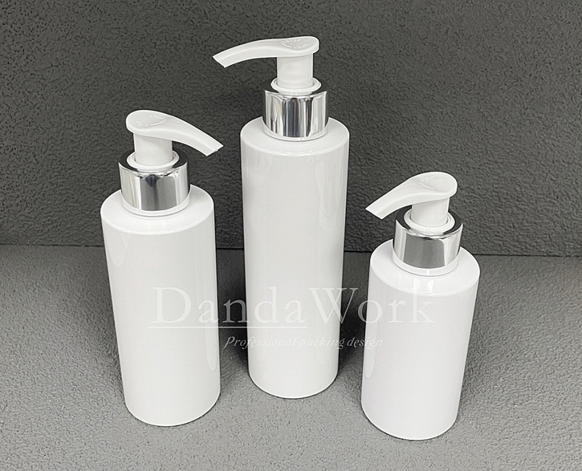 BL白色光面 塑膠瓶(配件可更換) 120ml160ml200ml DCF-24 乳液壓頭亮銀 (3)