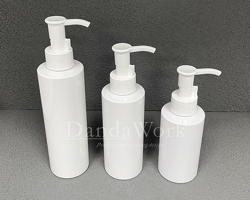 BL白色光面 塑膠瓶(配件可更換) 120ml160ml200ml DO-24潔顏油壓頭 白 (2)