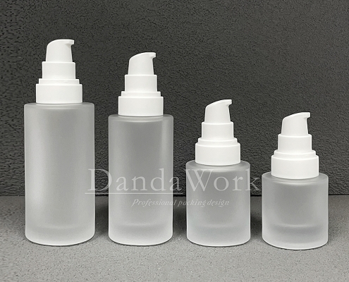 L直角霧面系列 玻璃瓶 (配件可更換) 30_50_100_200ml_PM-C33 霧面白色壓頭+透蓋 (3)