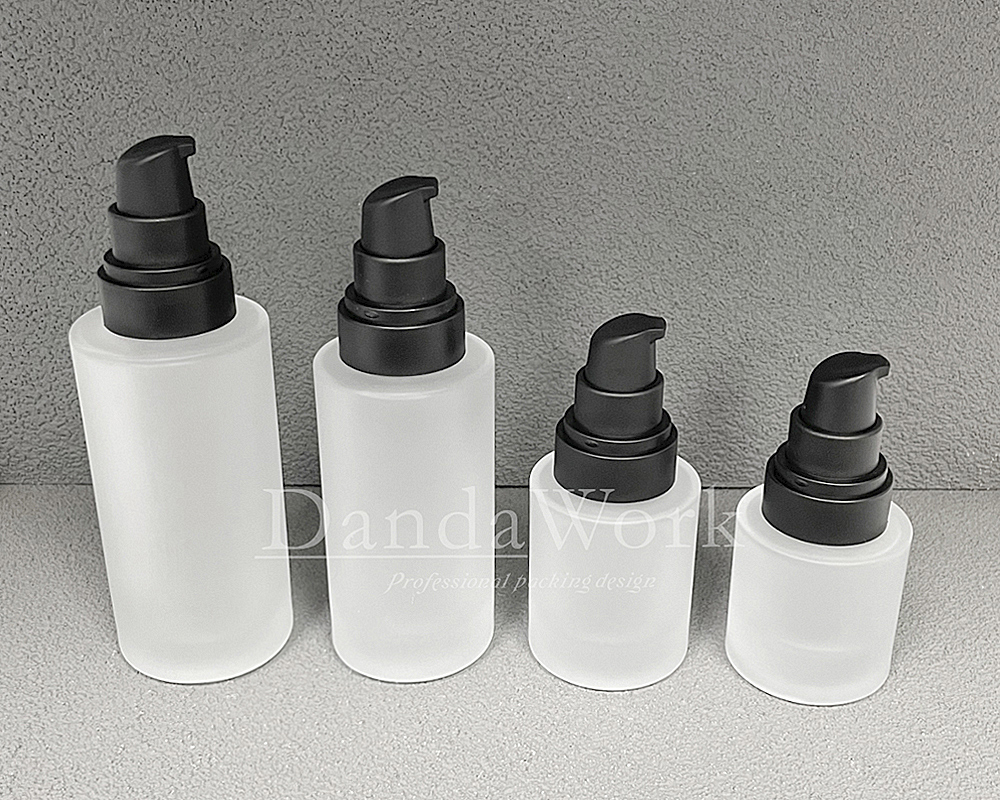 L直角霧面系列 玻璃瓶 (配件可更換) 30_50_100_200ml_PM-C 霧面黑色壓頭+透蓋 (8)