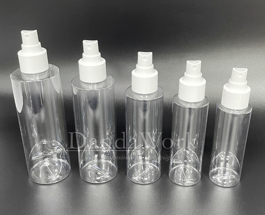 PTP透明塑膠水瓶 (配件可更換) 100_120_150_200_250ml_PM-C532 白色噴霧頭+霧面上蓋 (3)
