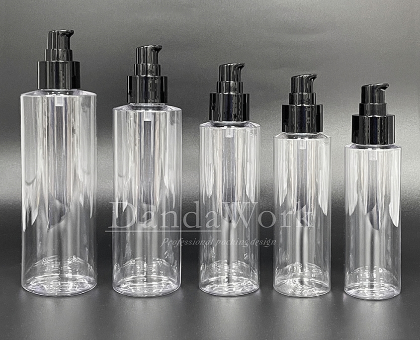 PTP透明塑膠水瓶 (配件可更換) 100_120_150_200_250ml_PM-C51 黑色壓頭+霧面上蓋 (2)