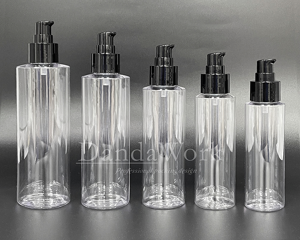 PTP透明塑膠水瓶 (配件可更換) 100_120_150_200_250ml_PM-C51 黑色壓頭+霧面上蓋 (2)