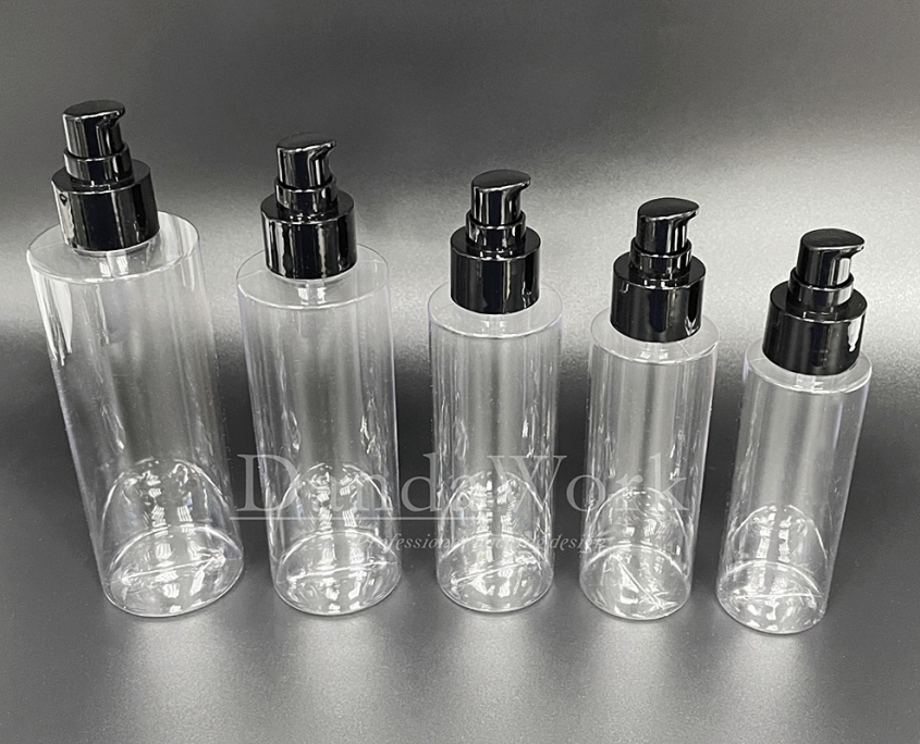 PTP透明塑膠水瓶 (配件可更換) 100_120_150_200_250ml_PM-C51 黑色壓頭+霧面上蓋 (3)