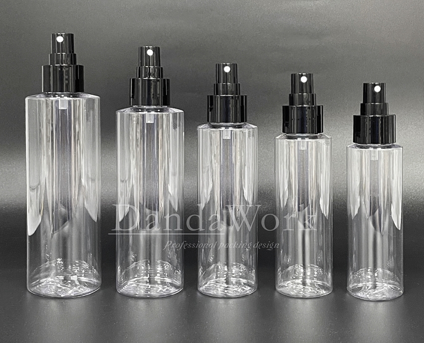 PTP透明塑膠水瓶 (配件可更換) 100_120_150_200_250ml_PM-C531 黑色噴霧頭+霧面上蓋 (4)