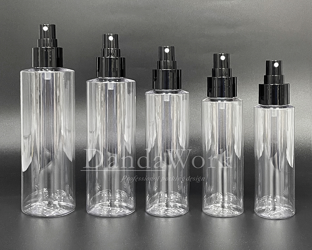 PTP透明塑膠水瓶 (配件可更換) 100_120_150_200_250ml_PM-C531 黑色噴霧頭+霧面上蓋 (4)
