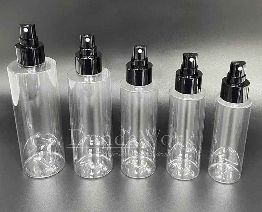 PTP透明塑膠水瓶 (配件可更換) 100_120_150_200_250ml_PM-C531 黑色噴霧頭+霧面上蓋 (5)